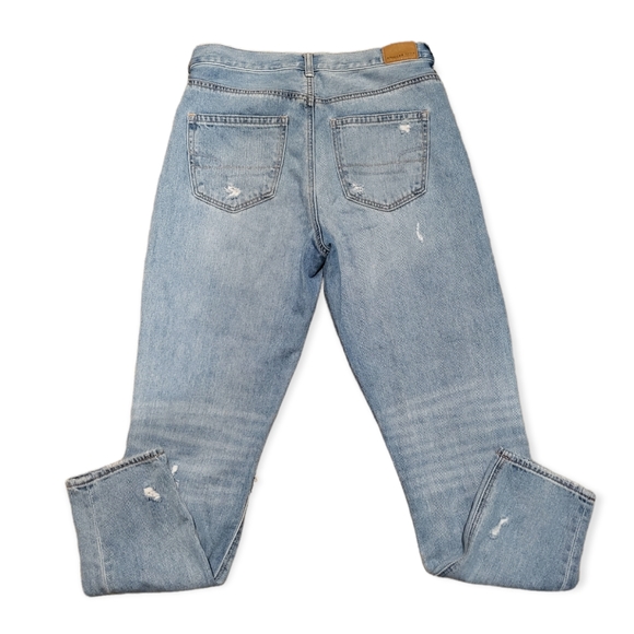 American Eagle Mom Jeans Sz 6 Distressed AE Ripped Knees - Picture 2 of 6